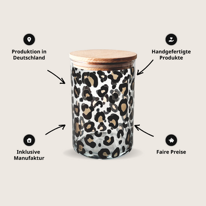 Vorratsglas Leoprint mit Holzdeckel