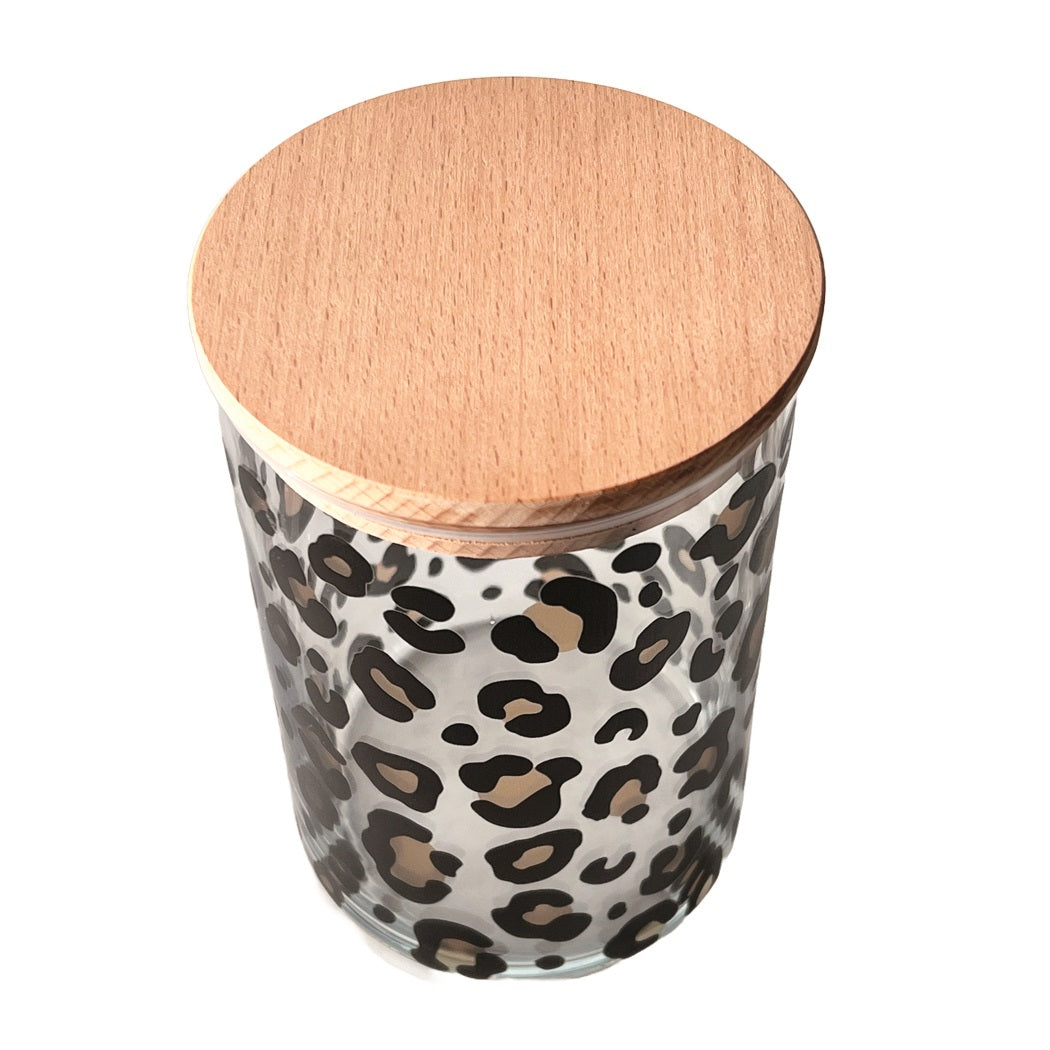 Vorratsglas Leoprint mit Holzdeckel