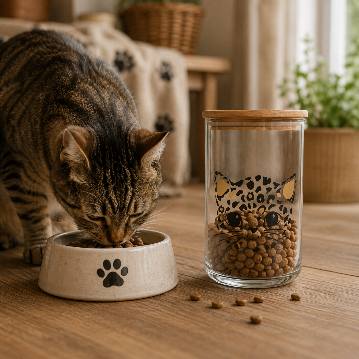 Vorratsglas mit Katze im Leoprint – schön und praktisch zugleich