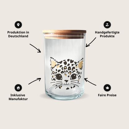 Vorratsglas mit Katze im Leoprint – schön und praktisch zugleich