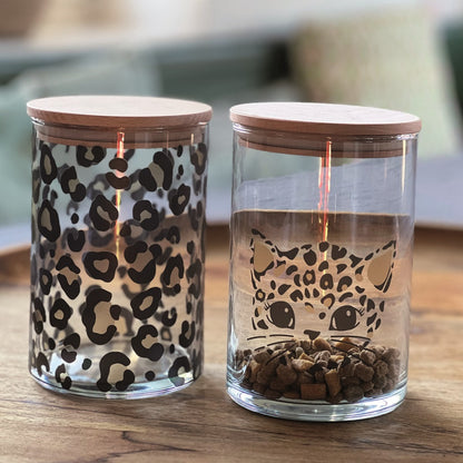 Vorratsglas Leoprint mit Holzdeckel