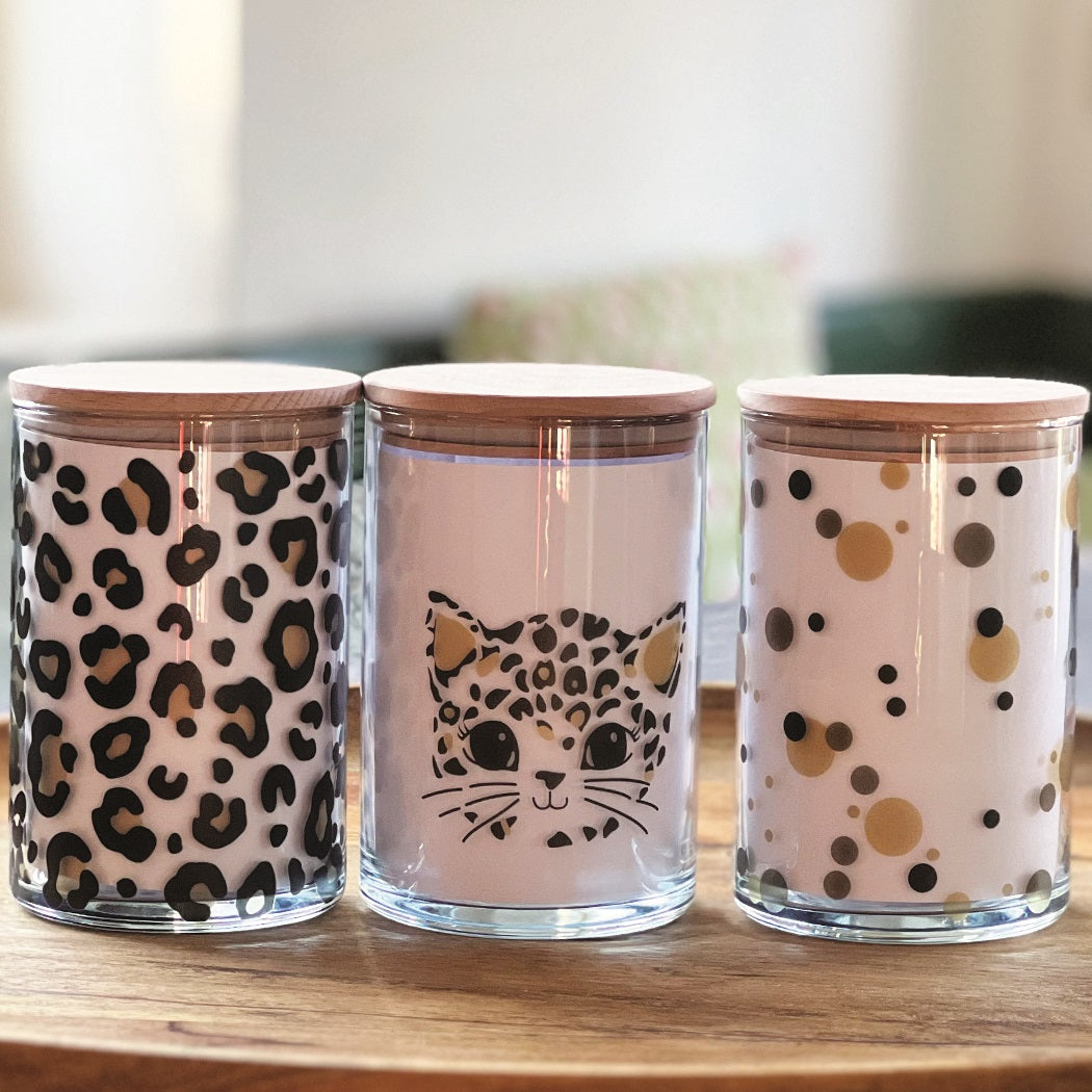 Vorratsglas Leoprint mit Holzdeckel