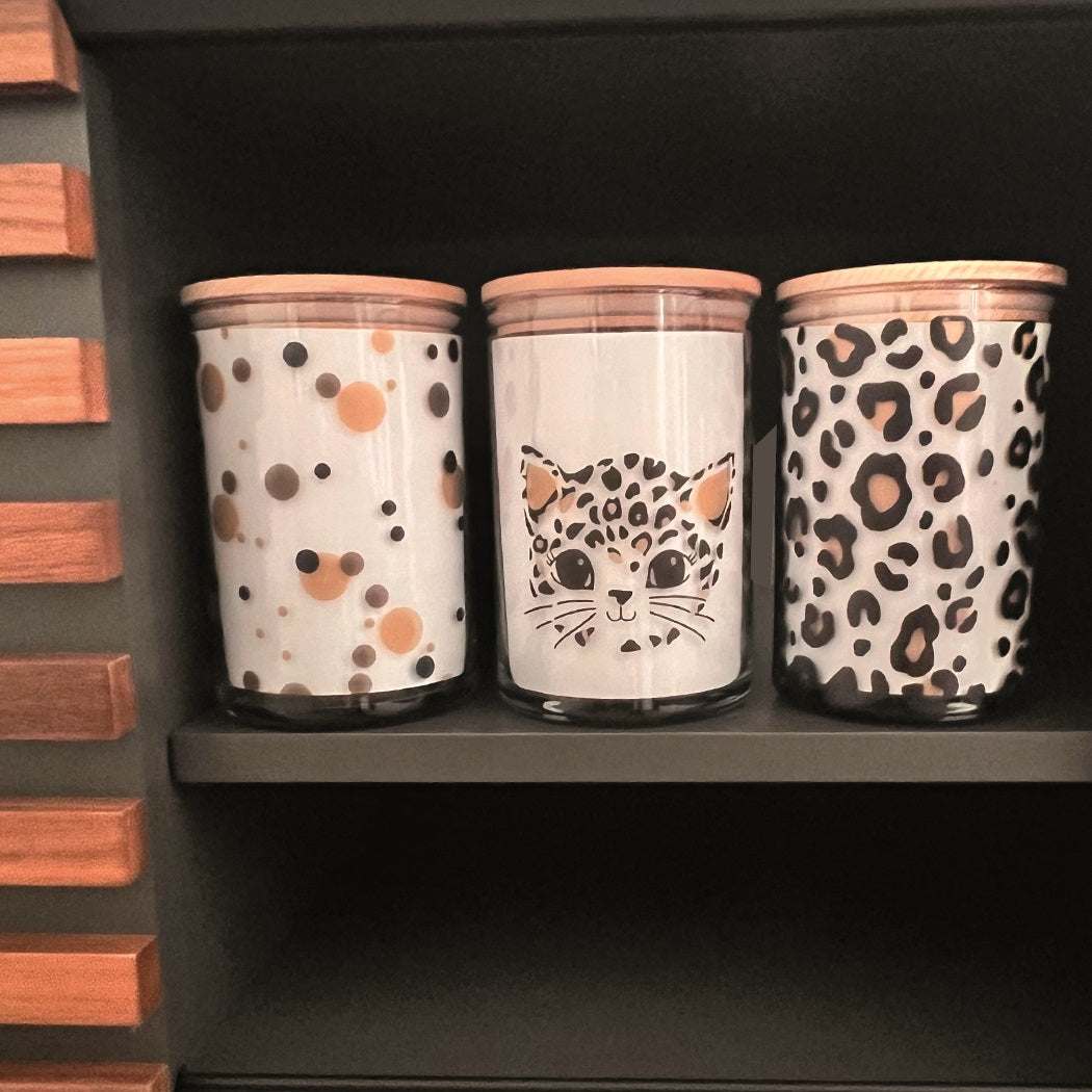 Vorratsglas mit Katze im Leoprint – schön und praktisch zugleich