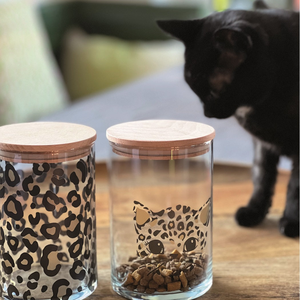 Vorratsglas Leoprint mit Holzdeckel