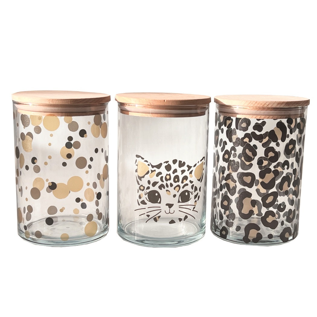 Vorratsglas mit Katze im Leoprint – schön und praktisch zugleich
