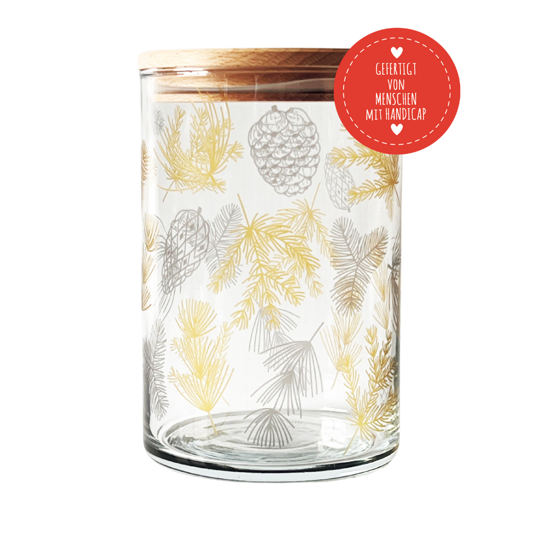 Vorratsglas Tannengold – Eleganz für deine Weihnachtsschätze