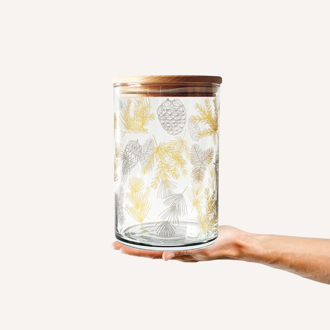 Vorratsglas Tannengold – Eleganz für deine Weihnachtsschätze