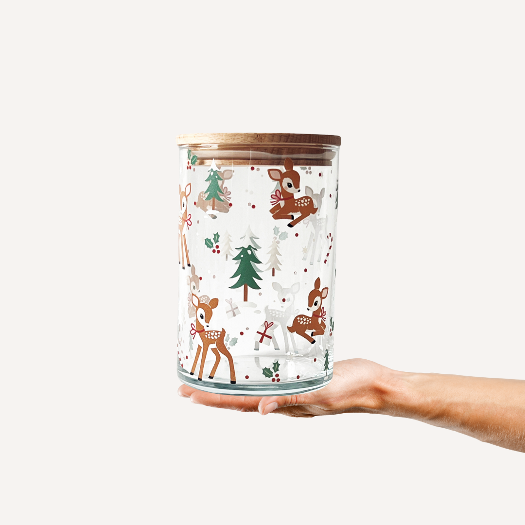 Vorratsglas Waldschatz – Festliche Dose mit Rehen