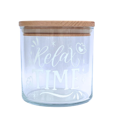 Glasdose Relax Time mit Holzdeckel