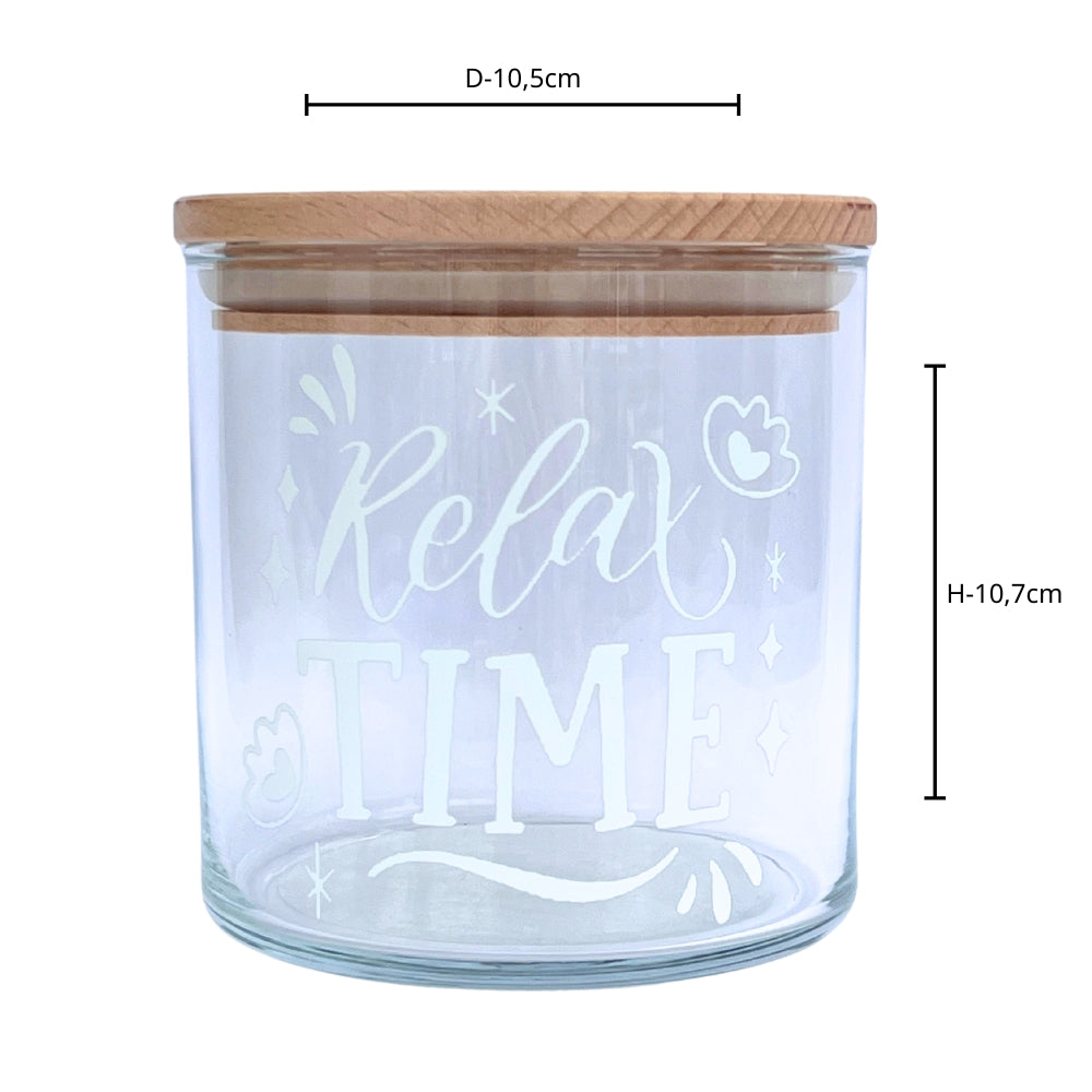 Glasdose Relax Time mit Holzdeckel