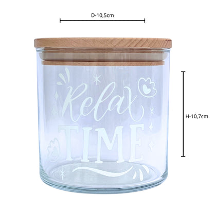 Glasdose Relax Time mit Holzdeckel
