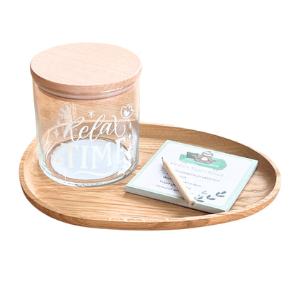 Glasdose Relax Time mit Holzdeckel