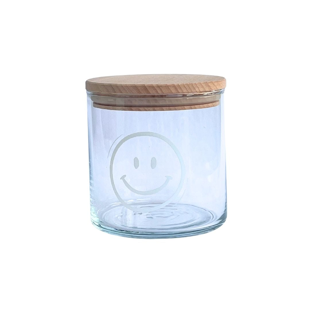 Glasdose Smile mit Holzdeckel