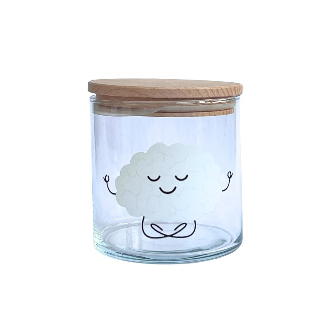 Glasdose Wolke 7 mit Holzdeckel