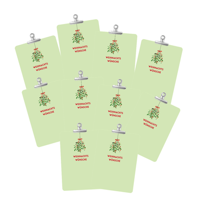 Kartenset mit Mistel Weihnachtstwünsche