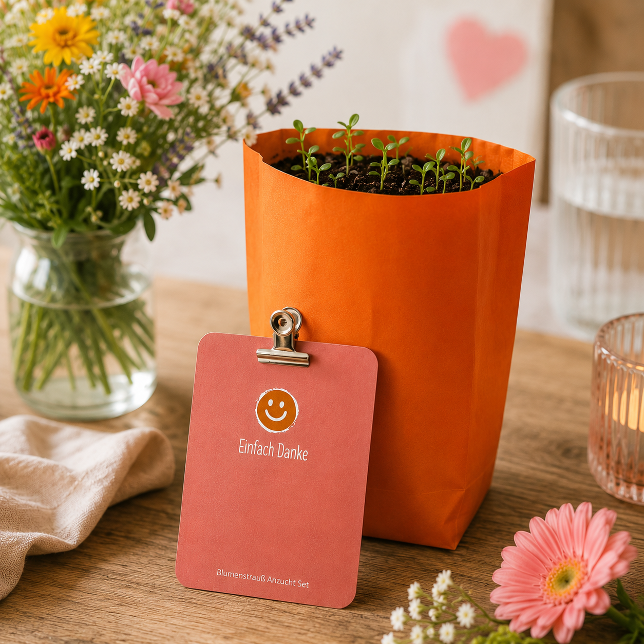 Einfach mal Danke sagen Geschenk: Wundertüte mit Blumensamen