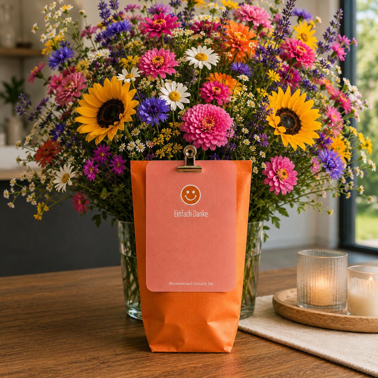 Einfach mal Danke sagen Geschenk: Wundertüte mit Blumensamen