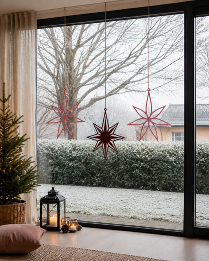 Sternanhänger Outdoor und Indoor Türkis 8 Zacken