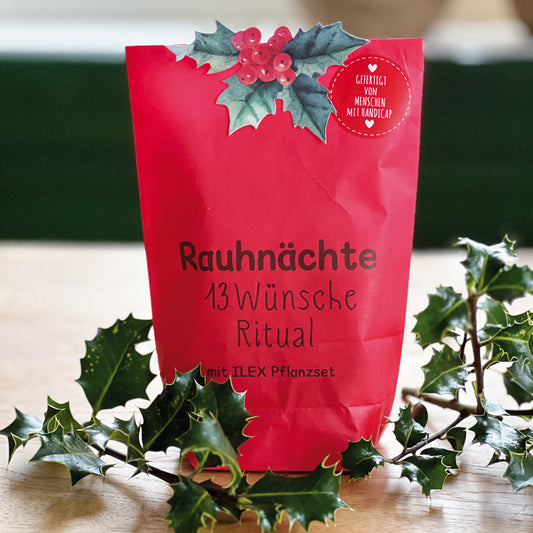Rauhnächte 13 Wünsche Ritual Wundertüte mit ILEX Pflanzset