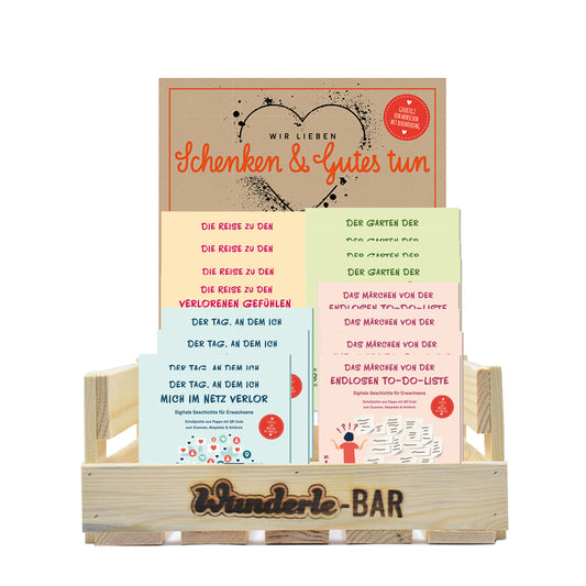 Erwachsene Märchen im Set mit gratis Holzdisplay